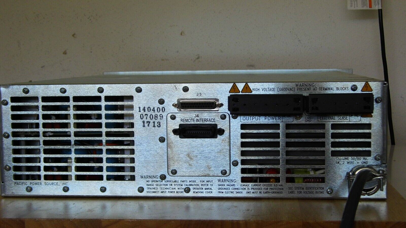 Pacific Power 120ASX-UPC12 2KVA 15-1200Hz 1 phase AC Power Source Pacific Power 120ASX-UPC12 2KVA 15-1200Hz 1 phase AC Power Source